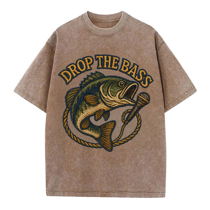 Drop The Bass  - Vintage T-shirt - Brown