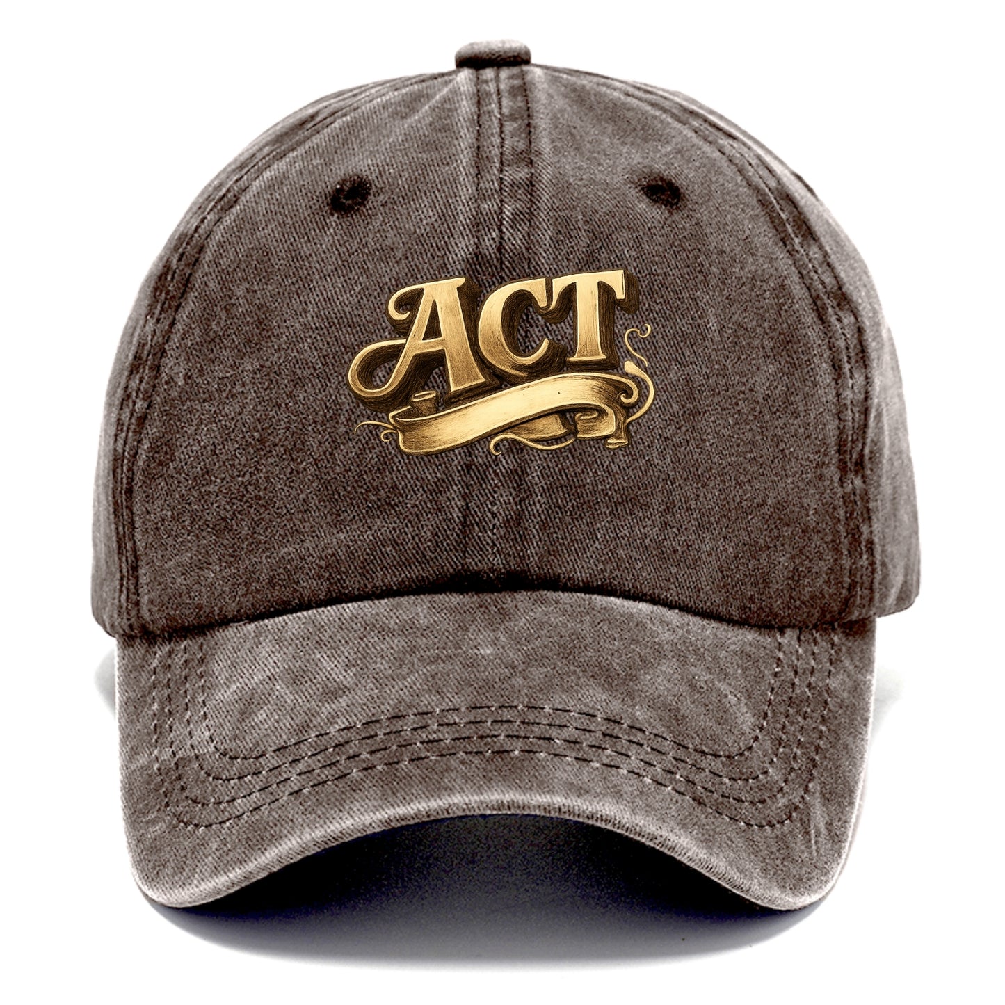 Bold typography design - "ACT" - take action, do something - Classic Cap - Brown