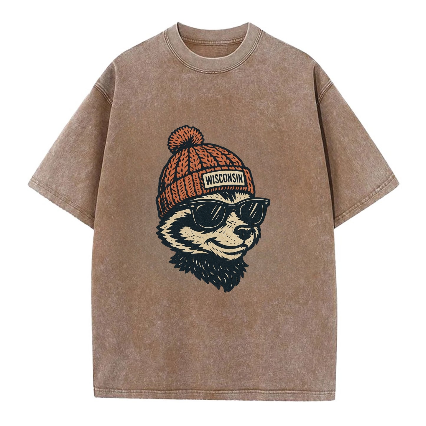 Madison Badge - Vintage T-shirt - Brown