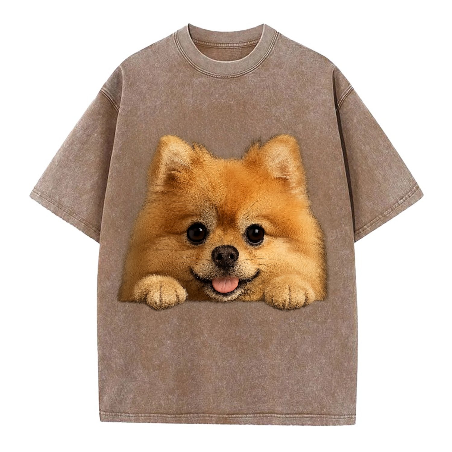 Pomeranian  - Vintage T-shirt - Brown