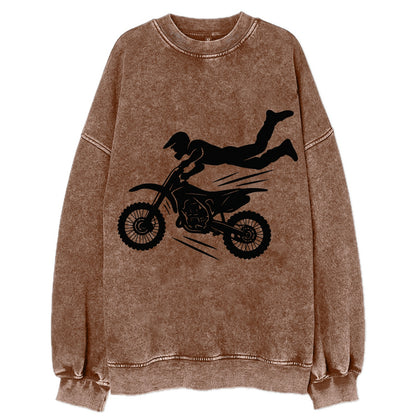 Motocross rider airborne trick - Vintage Sweatshirt - Brown