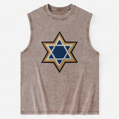 Star of David - Vintage Washed Tank - Brown