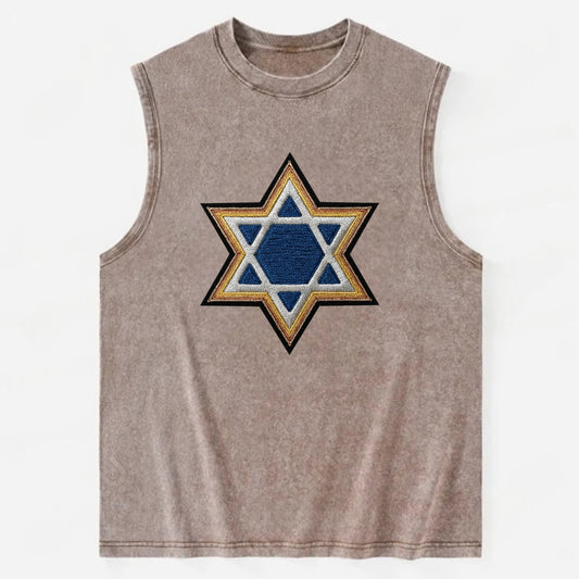 Star of David - Vintage Washed Tank - Brown