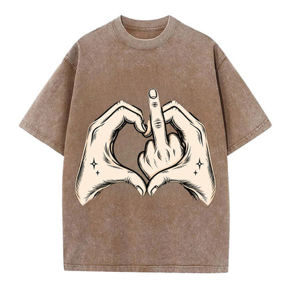 Love You Symbol - Vintage T-shirt - Brown