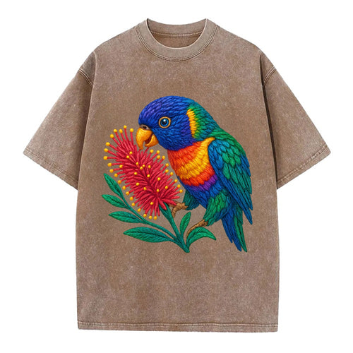 Rainbow Lorikeet Bottlebrush - Vintage T-shirt
