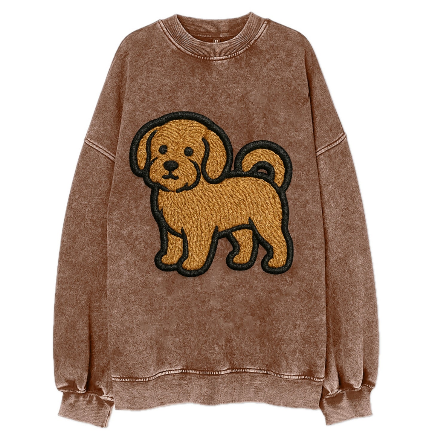 Havanese - Contemporary small dog design - Vintage Sweatshirt - Brown