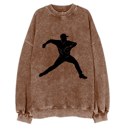 Baseball pitcher wind-up motion - Vintage Sweatshirt - Brown