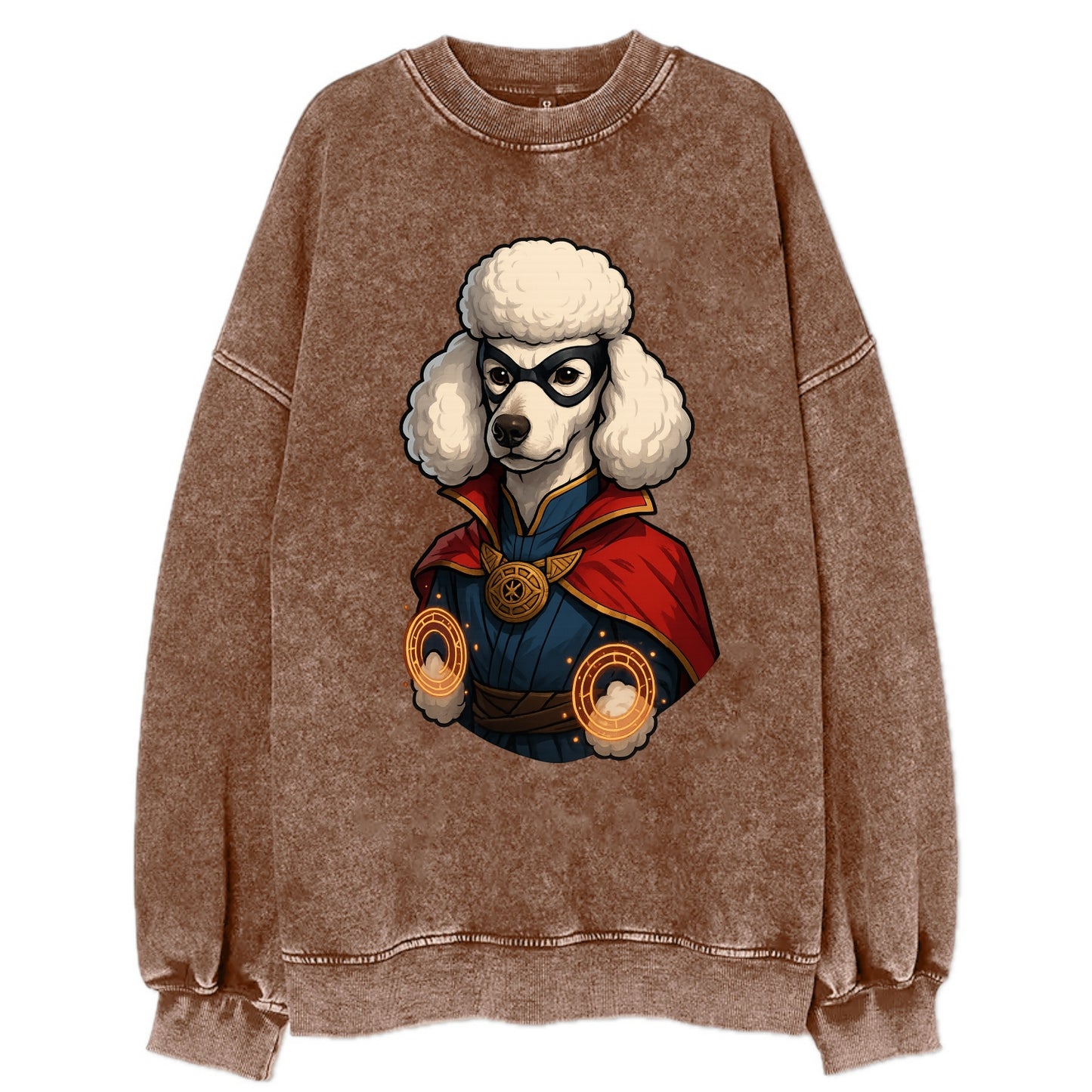 Poodle Doctor Strange  - Vintage Sweatshirt - Brown