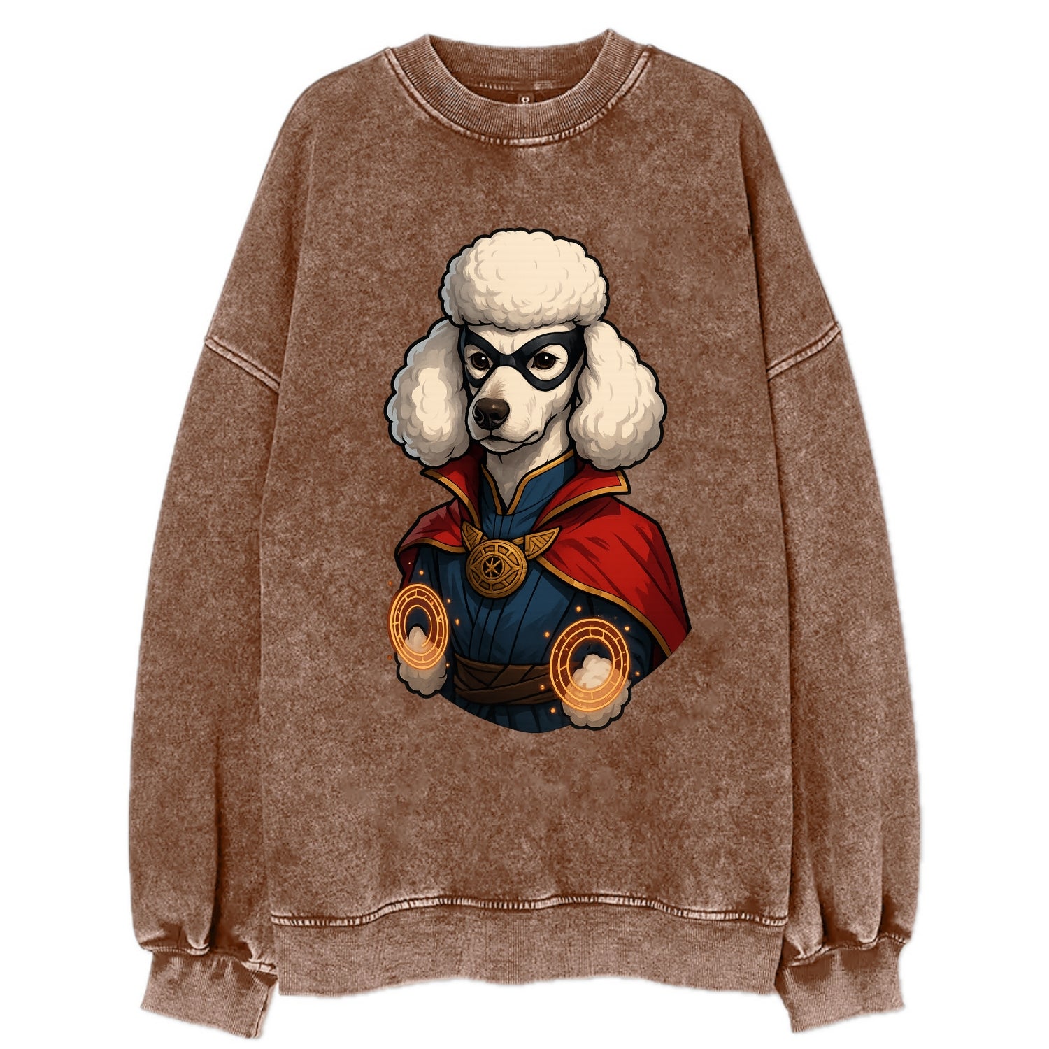 Poodle Doctor Strange  - Vintage Sweatshirt - Brown