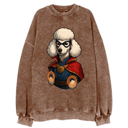 Poodle Doctor Strange  - Vintage Sweatshirt - Brown