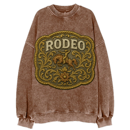 Rodeo Buckle  - Vintage Sweatshirt - Brown