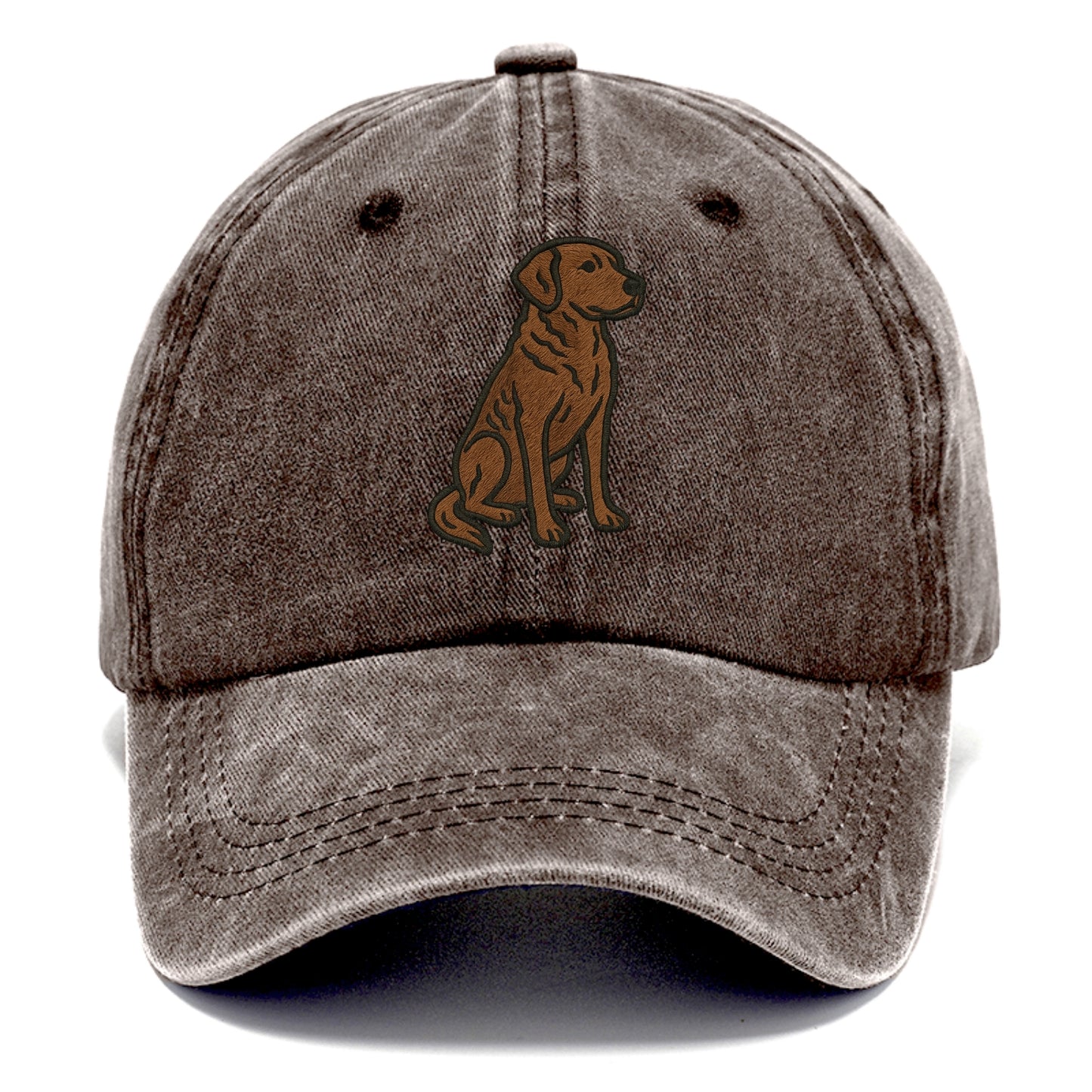 Chesapeake Bay Retriever - Brown wavy coat embroidered sitting pose - Classic Cap - Brown