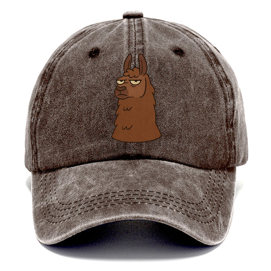 The Llama Judging Silently - Classic Cap - Brown