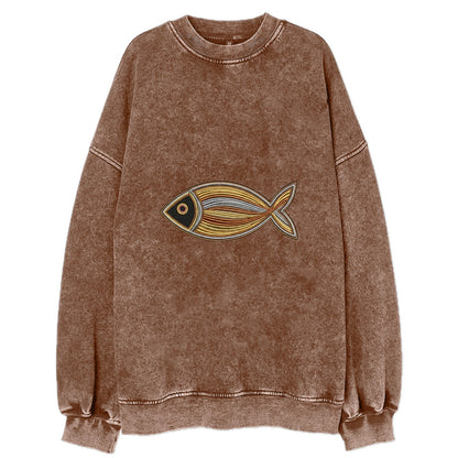 Ichthys - Vintage Sweatshirt - Brown