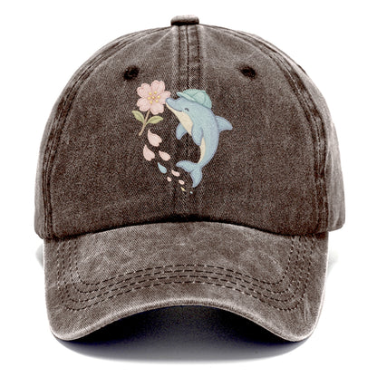 Dolphin Sakura Leap  - Classic Cap - Brown