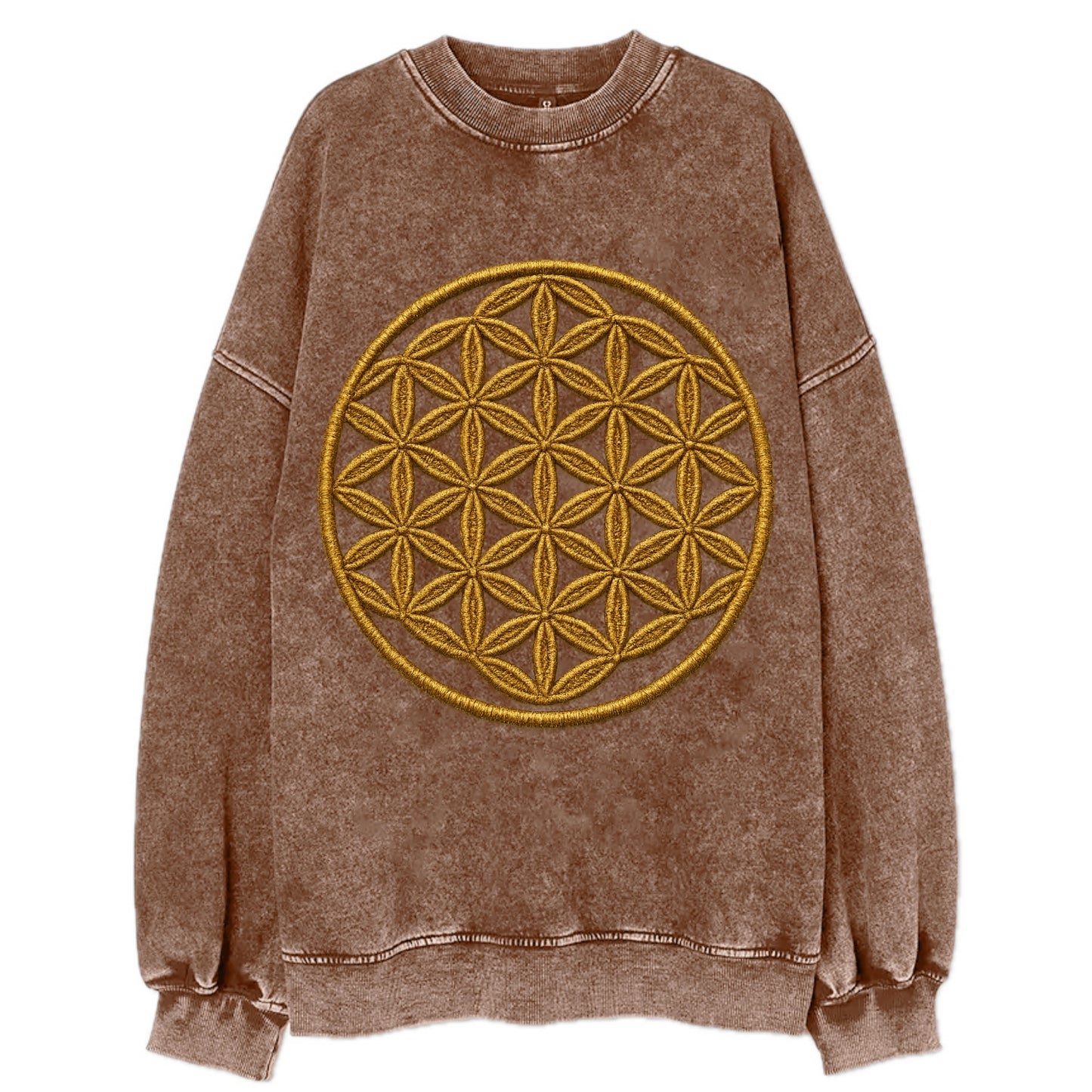 Flower of Life  - Vintage Sweatshirt - Brown