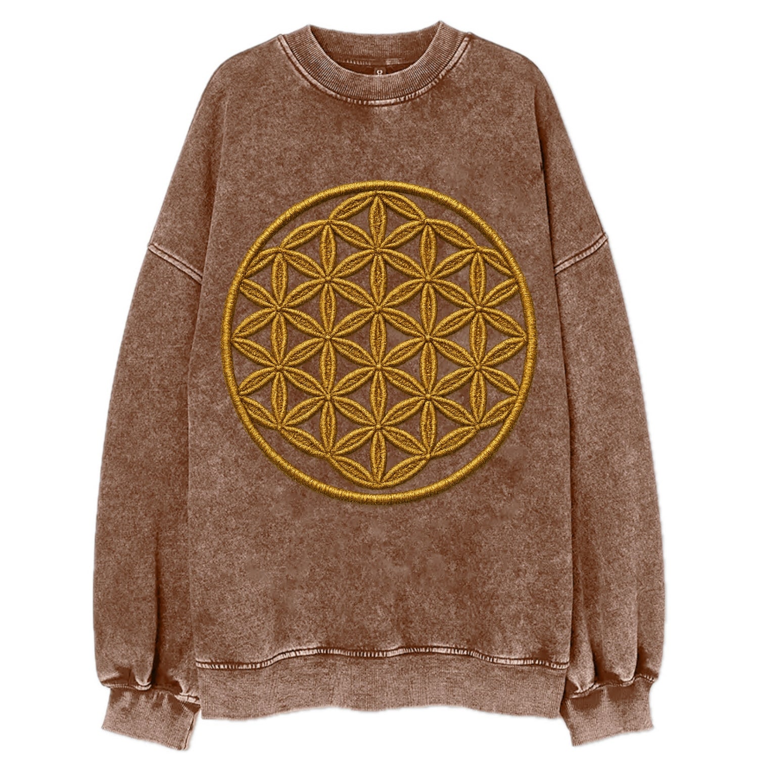 Flower of Life  - Vintage Sweatshirt - Brown