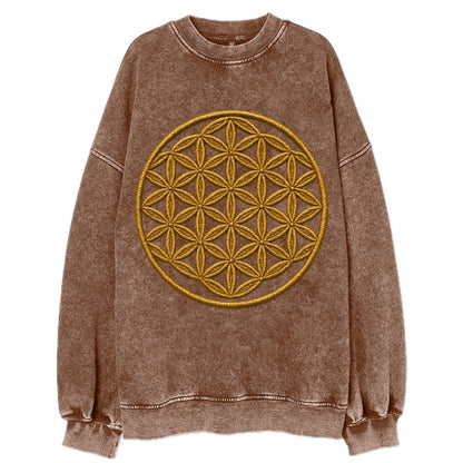 Flower of Life  - Vintage Sweatshirt - Brown
