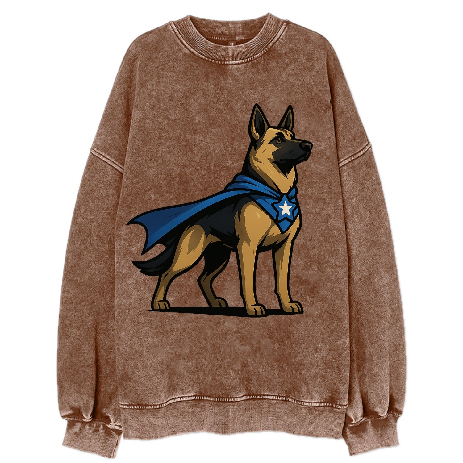 German Shepherd Patriotic Hero  - Vintag Vintage Sweatshirt - Brown