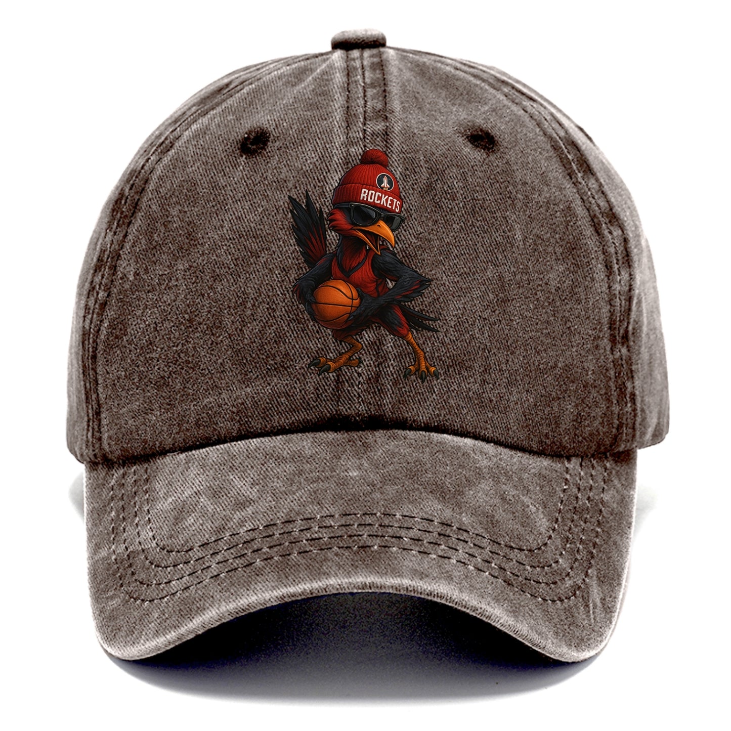 Houston Roadrunner wearing Rockets beanie with launch pad patch and wayfarer - Classic Cap - Brown