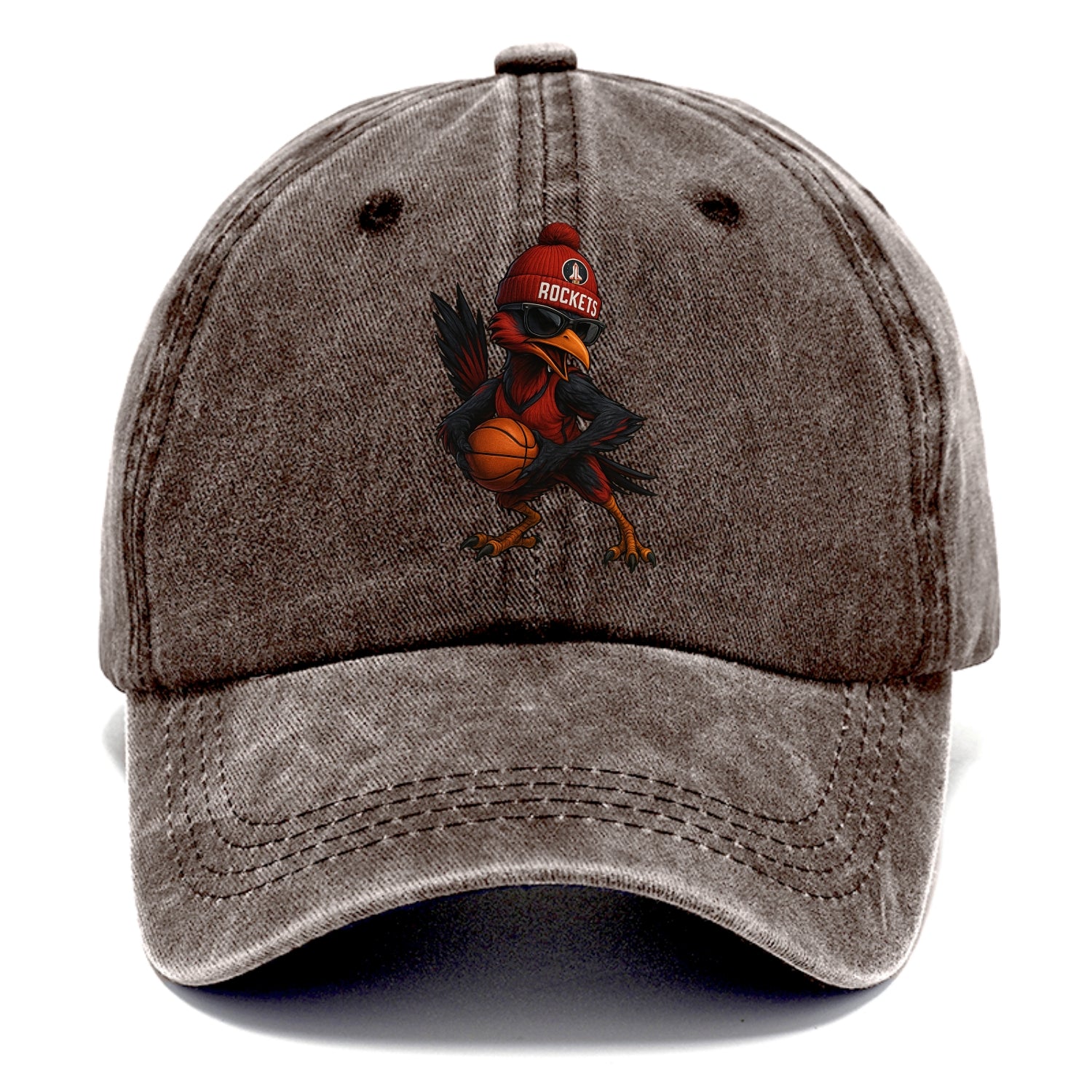 Houston Roadrunner wearing Rockets beanie with launch pad patch and wayfarer - Classic Cap - Brown
