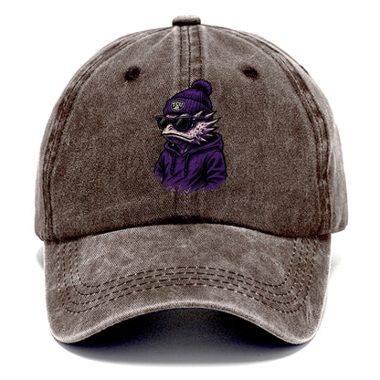 Fort Worth Horned Frog wearing TCU beanie with frog patch - Classic Cap - Brown