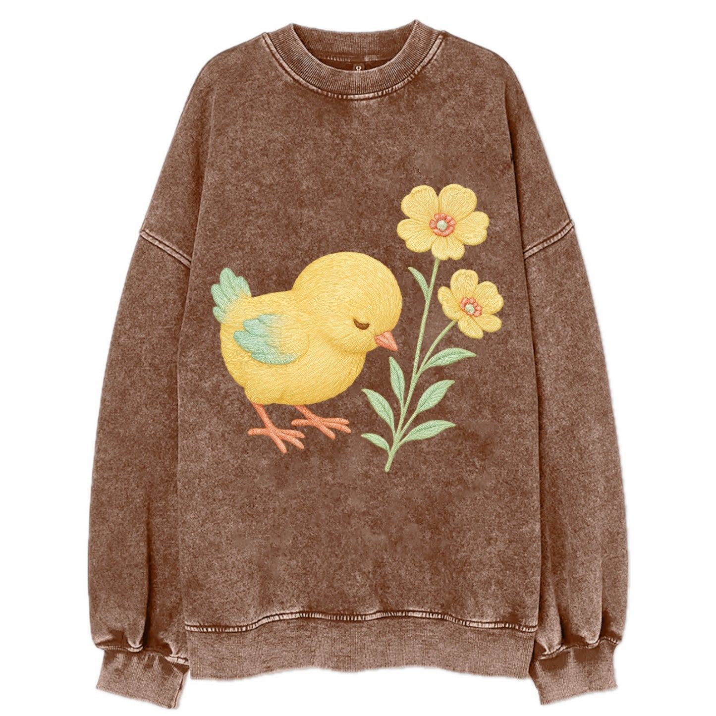 Yellow Chick - Vintage Sweatshirt - Brown