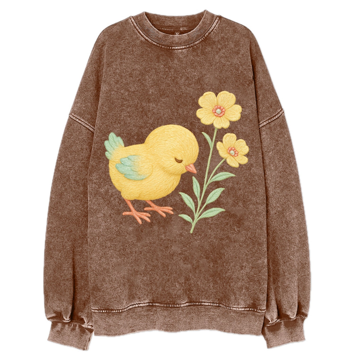 Yellow Chick - Vintage Sweatshirt - Brown