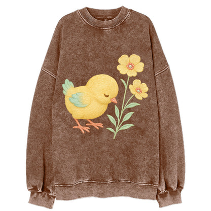 Yellow Chick - Vintage Sweatshirt - Brown