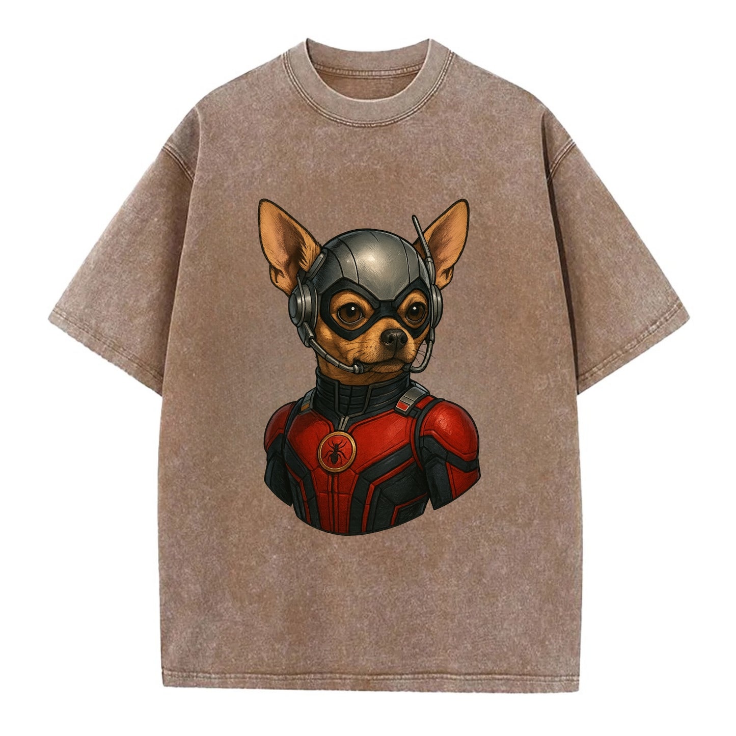 Chihuahua Ant-Man  - Vintage T-shirt - Brown