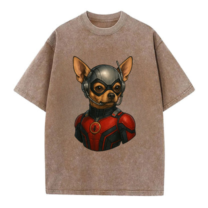 Chihuahua Ant-Man  - Vintage T-shirt - Brown