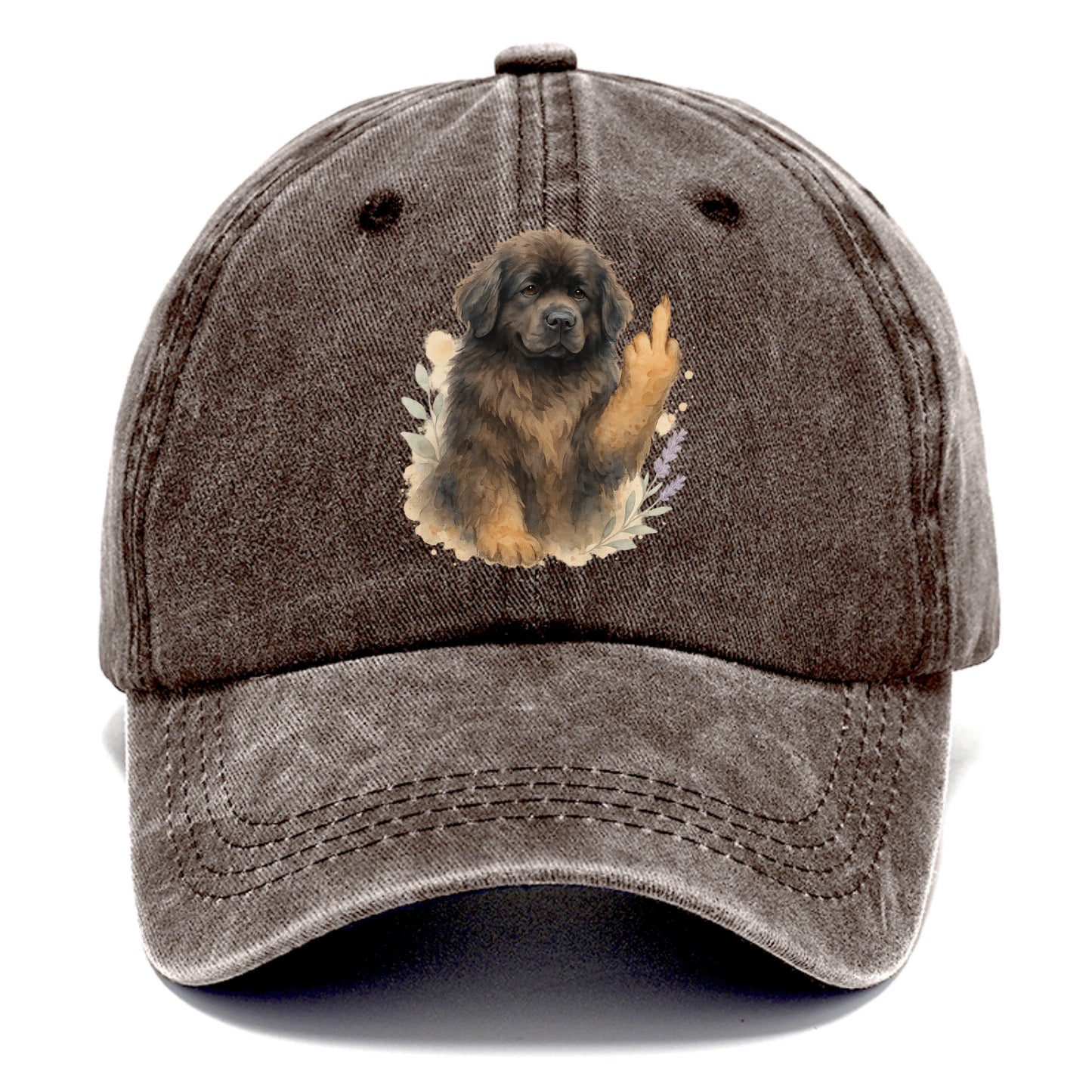 Newfoundland fluffy bear-like with webbed paws, massive gentle paw up - Classic Cap - Brown