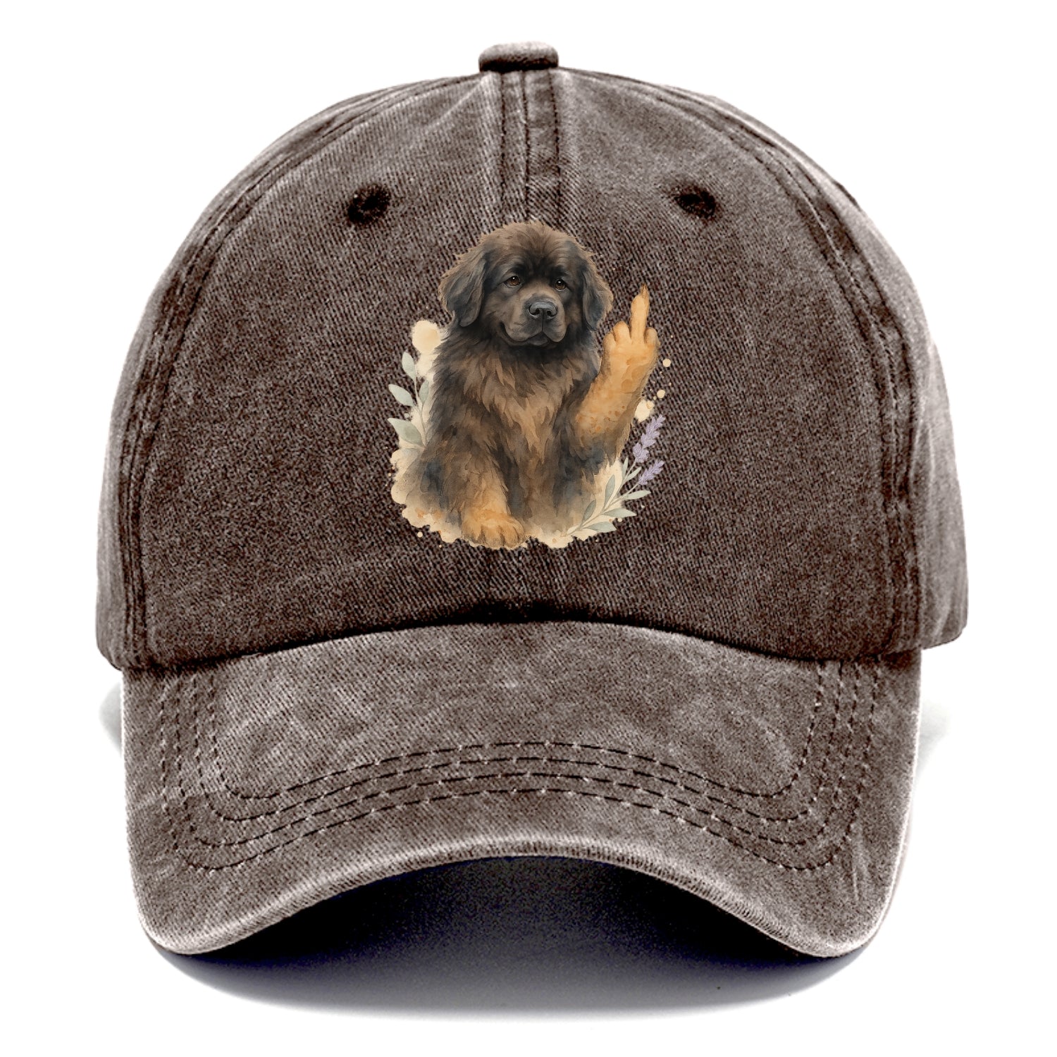Newfoundland fluffy bear-like with webbed paws, massive gentle paw up - Classic Cap - Brown