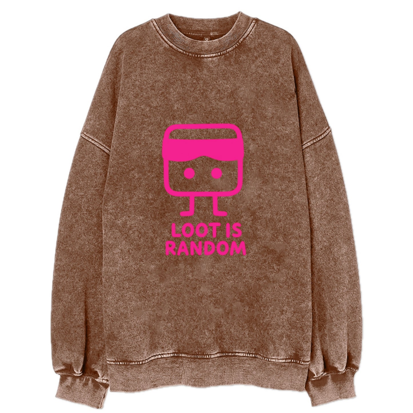 LOOT IS RANDOM | Dice wearing blindfold - Vintage Sweatshirt - Brown