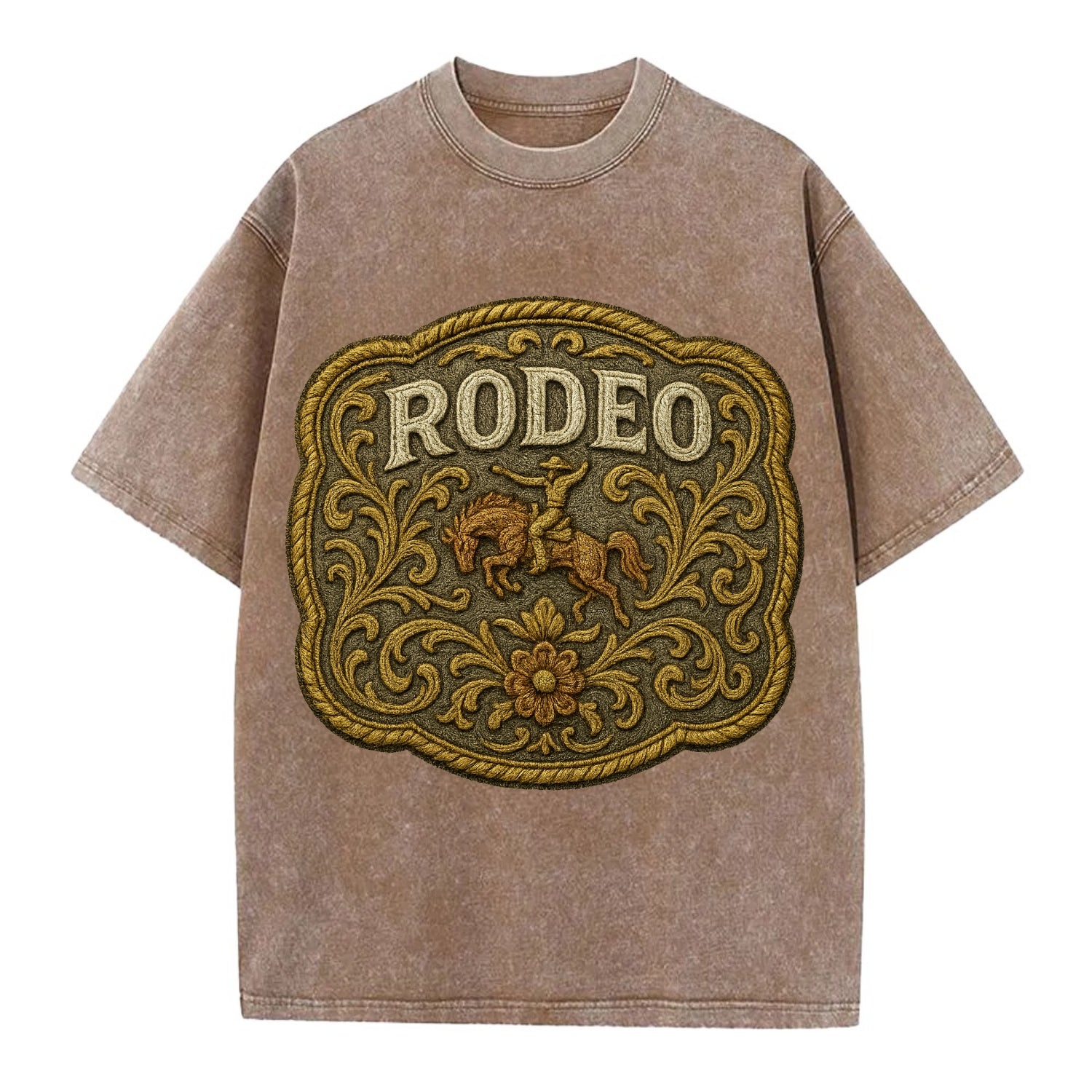 Rodeo Buckle  - Vintage T-shirt - Brown