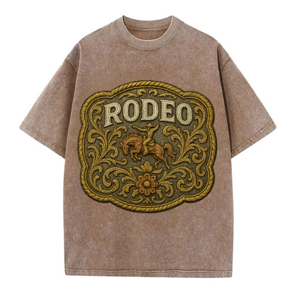 Rodeo Buckle  - Vintage T-shirt - Brown
