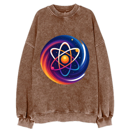 Micro Macro - Atom structure expanding i - Vintage Sweatshirt - Brown