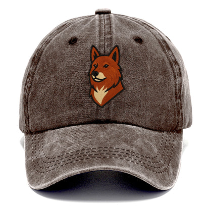 Finnish Spitz - Fox-red pointed ears embroidered pose - Classic Cap - Brown