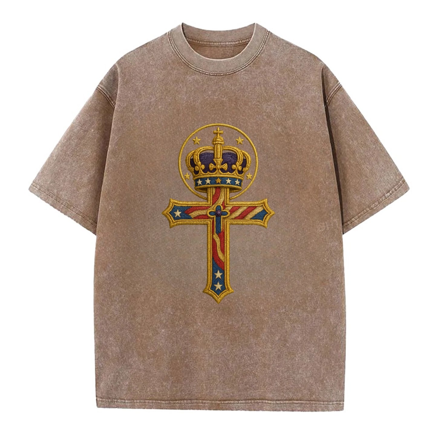 Cross and Crown  - Vintage T-shirt - Brown