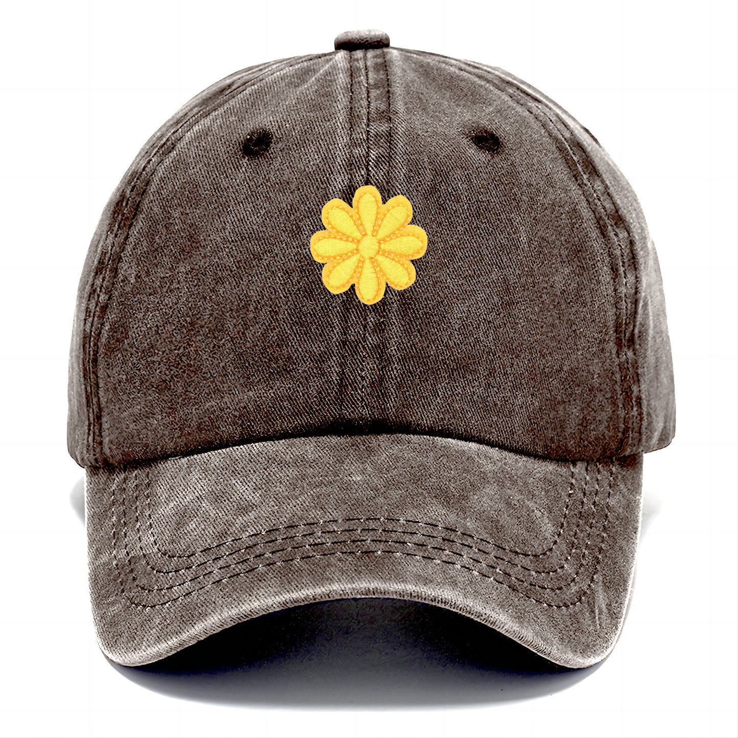 Gorra clásica Pandaize con diseño floral bordado en amarillo. Gorra de béisbol ajustable para hombre y mujer. Protección solar. Estilo casual y deportivo.