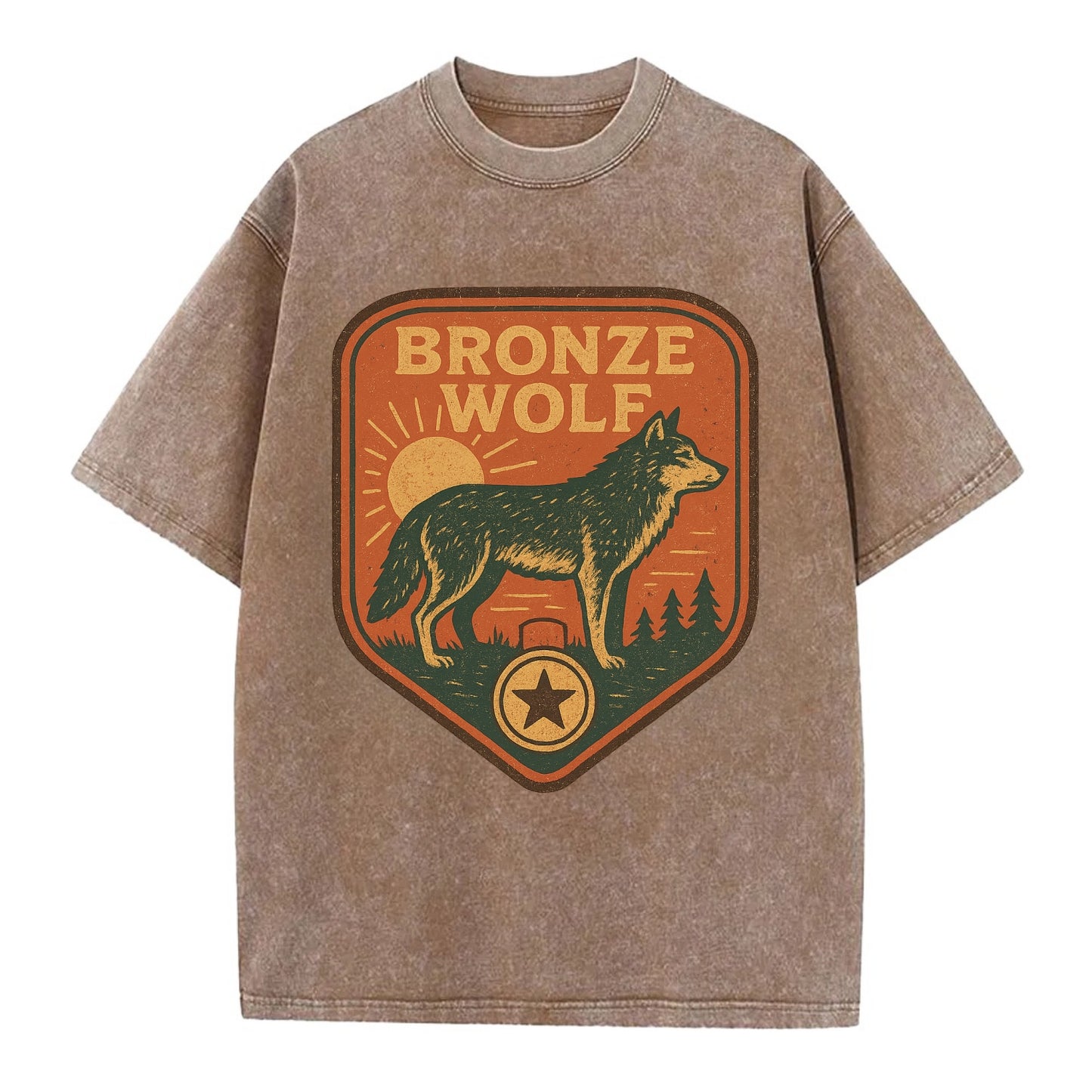 Bronze Wolf Medal  - Vintage T-shirt - Brown