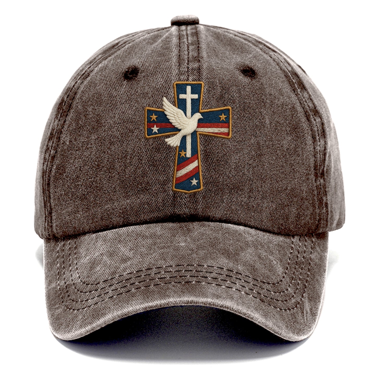 Dove and Cross  - Classic Cap - Brown