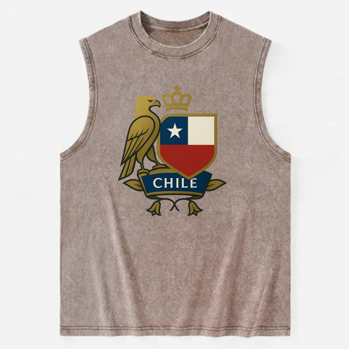 Chile Royal Logo  - Vintage Washed Tank - Brown