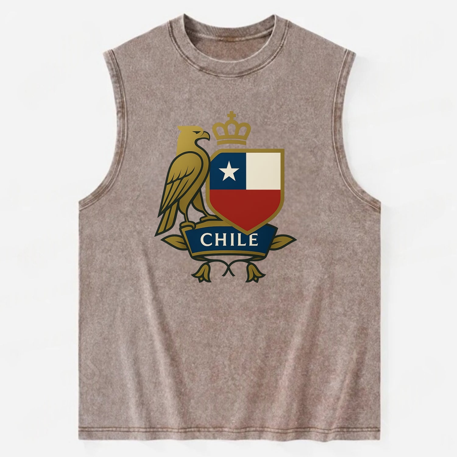 Chile Royal Logo  - Vintage Washed Tank - Brown
