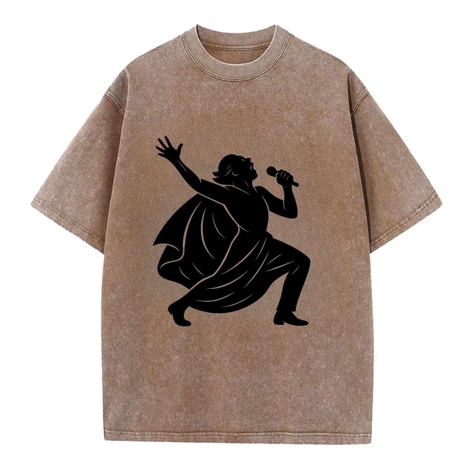 Opera singer powerful finale - Vintage T-shirt - Brown