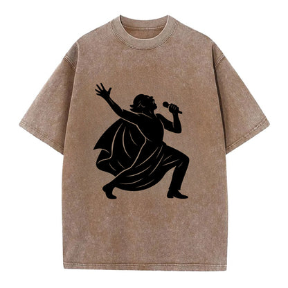 Opera singer powerful finale - Vintage T-shirt - Brown