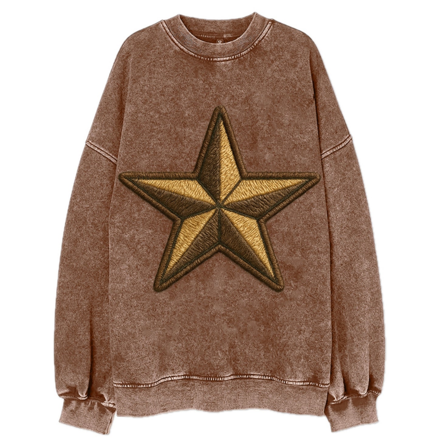 Star  - Vintage Sweatshirt - Brown