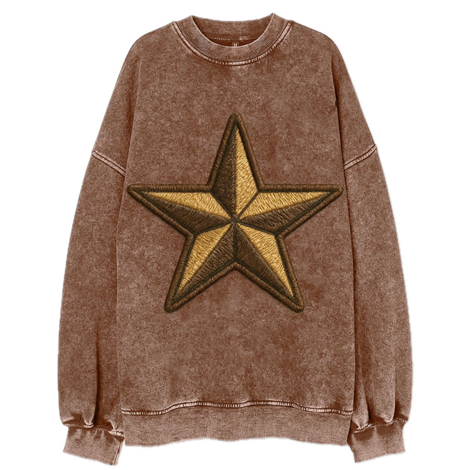 Star  - Vintage Sweatshirt - Brown