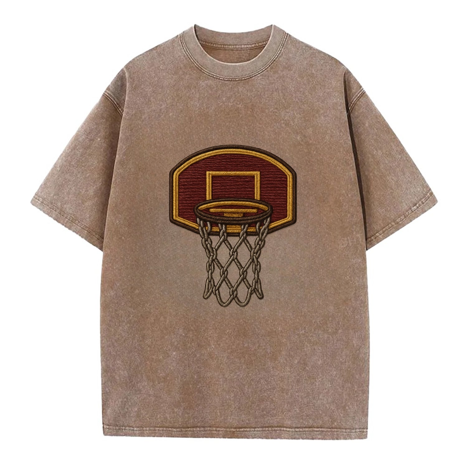 Basketball Hoop  - Vintage T-shirt - Brown