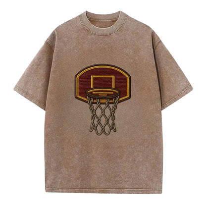 Basketball Hoop  - Vintage T-shirt - Brown